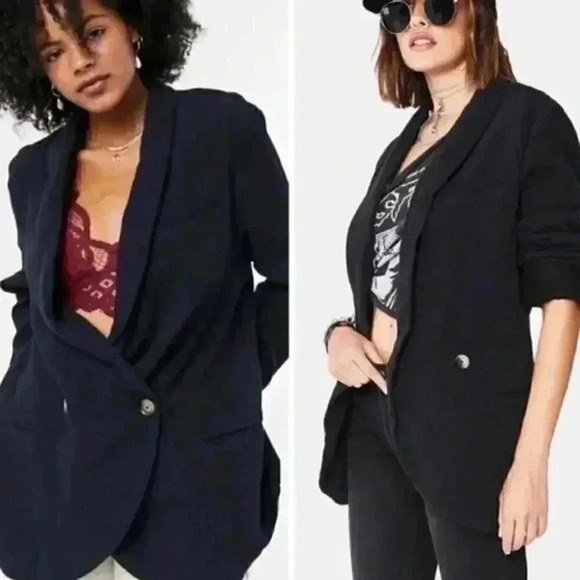 Free People Rowan Oversized Black Blazer - Picture 6 of 6